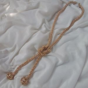 Long Chain Gold Tone Fashion Necklace